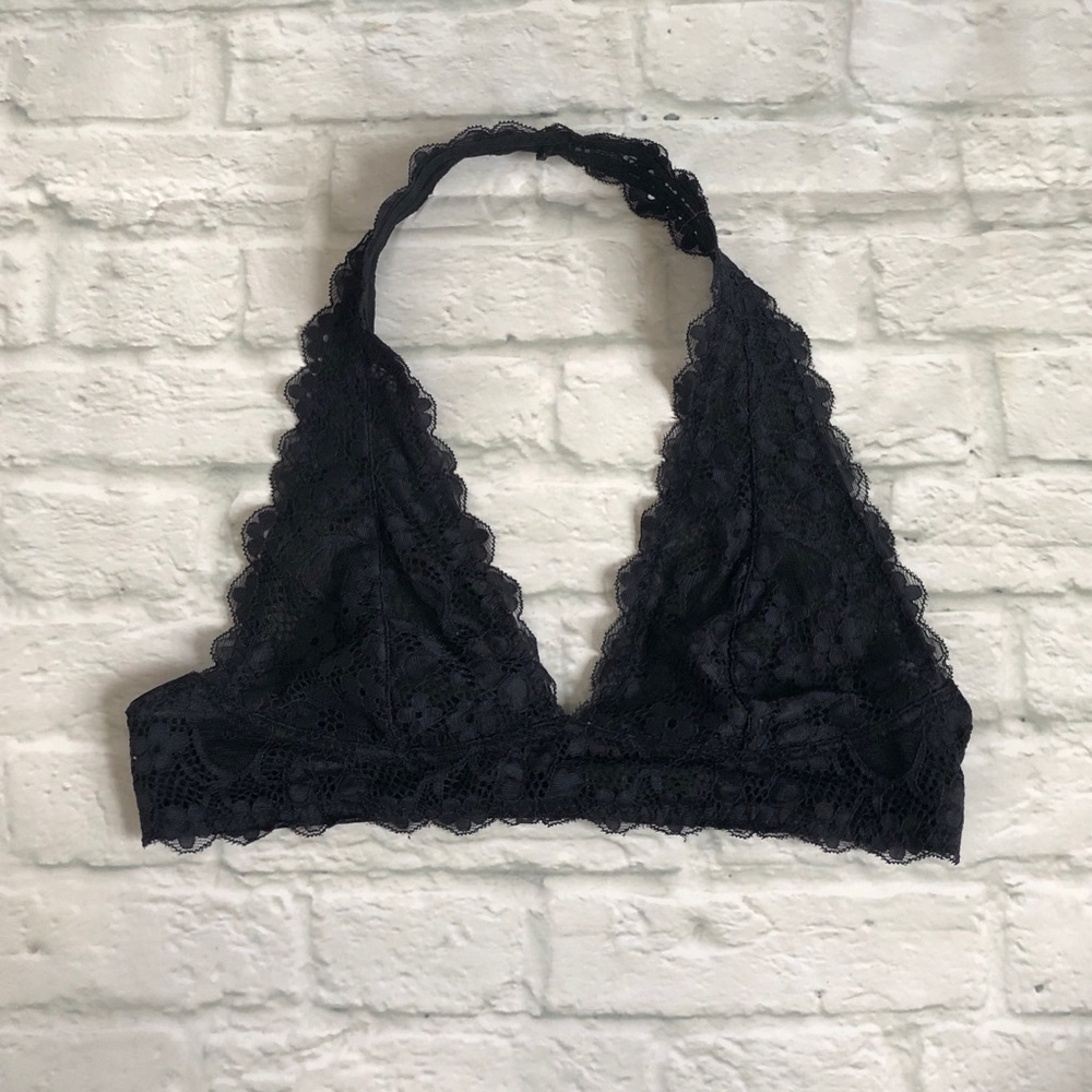 Free People Intimately Lace Bralette Black